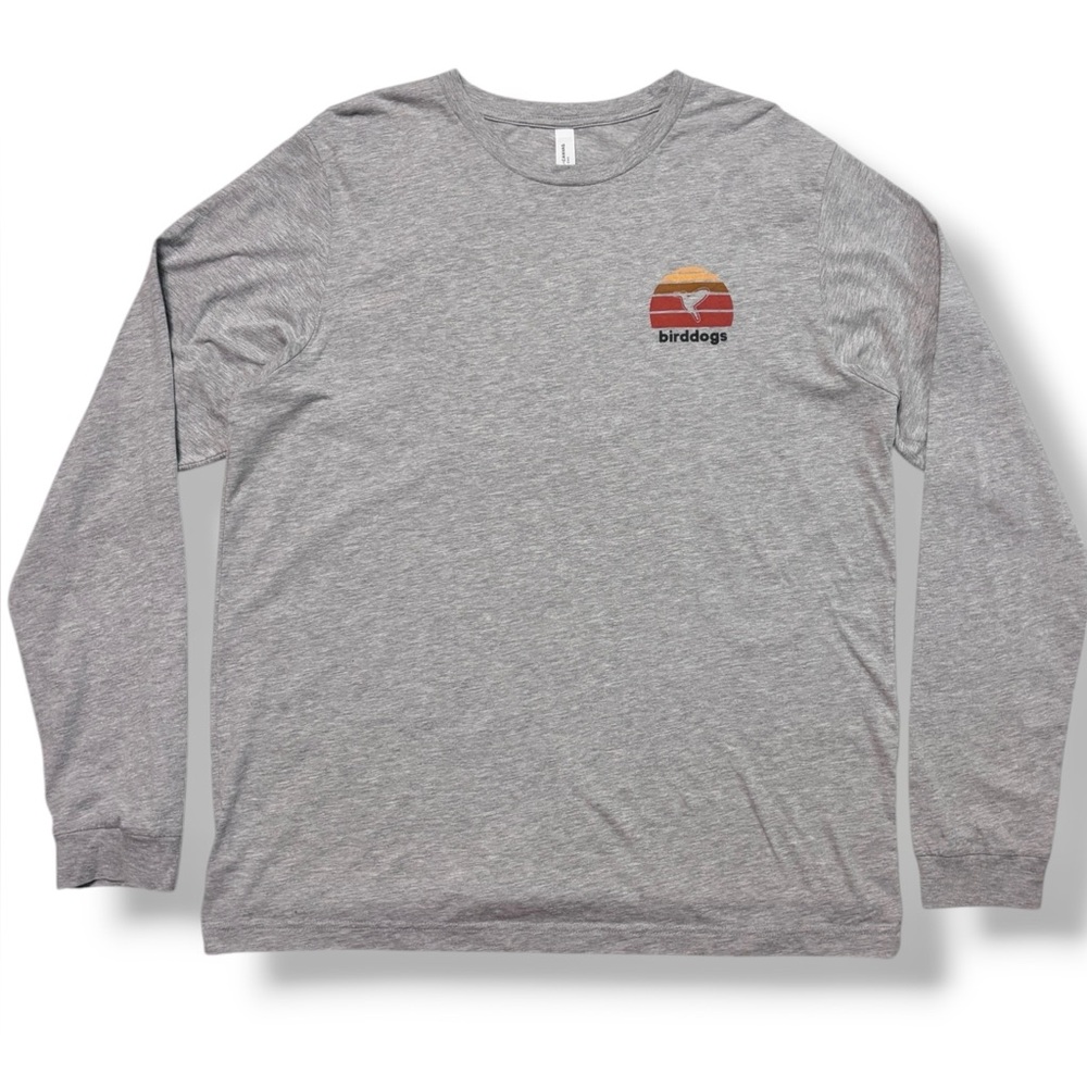 BIRDDOGS Grey Long Sleeve Crew Double Sided Graphics Size XL
